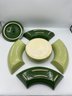 1970s Dark And Light Green Ceramic Appetizer Server