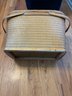 Vintage Picnic Basket With Plates And Cups