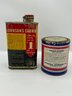 Vintage Carnu Car Polish / Cleaner And Durkee Atwood White Sidewall Tire Paint Containers