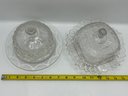 2 Pressed Glass Butter / Cheese Lidded Dishes