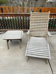 I.e. Teak Lounge Chair And Side Table