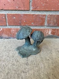 Small Bronze Mushroom Sculpture