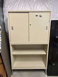2 Piece Steelcase Metal Cabinet And Shelf