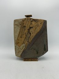 Handcrafted Rectangular Brutalist Vase Signed By Nelfa Querubin