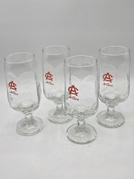 Vintage Adolph Coors Brewing Co. Six Sided Hammered Glass Pedestal Beer Glass