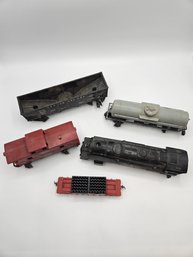 Five Vintage Train Pieces With Pepsi Cola Accessory