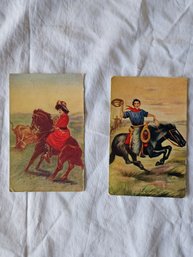 A Pair Of Cowboy And Cowgirl Postcards
