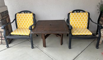 Metal Patio Set With Vibrant Yellow Cushions