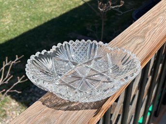 American Brilliant Era Cut Crystal Glass Oval Bowl