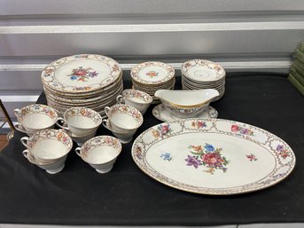 Large Set Of Floral Bavaria Schumann China Dinnerware