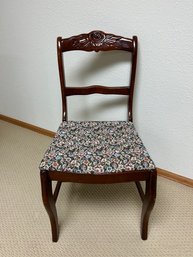 Vintage Rose Back Chair With Floral Upholstered Seat