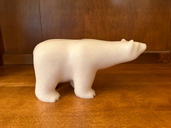 White Marble Polar Bear Statue