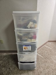 Plastic Drawer Cabinet With Sewing Materials