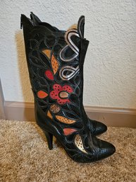 Designer Tolin Cut Out Heeled Boots
