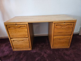 Office Desk Created From Two Encore File Cabinets