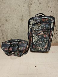 Retro Atlantic Suitcase Set With Tapestry Pattern