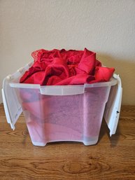Bin Of Red Table Cloths