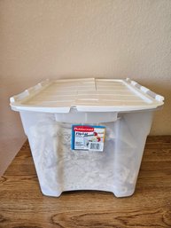 Bin Of Off White Table Cloths