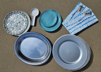 Plastic Plates With Spoon Dish And Towels