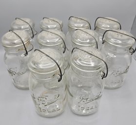 Ten Vintage Ball Ideal Pint Jars