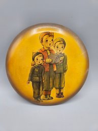 Vintage Chalkware Decor Of Children Singing