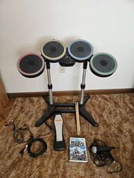 Rockband 2 With Drums And Microphone For The Wii