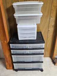 Storage Drawers With Bins Lot