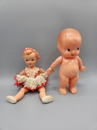 Celluloid Horlave Doll And  Irwin Kewpie Doll