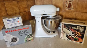 White Kitchen Aid With Attachments