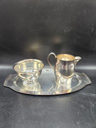 Vintage F.B. Rogers Silver Plate On Copper Three Piece Set