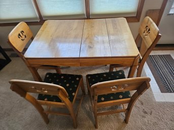 Vintage Dining Table With Four Chairs