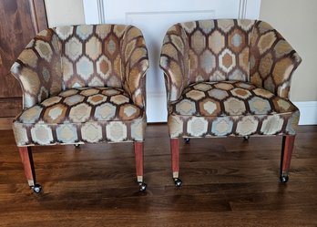 Pair Of Wheeled Dining Chairs #1