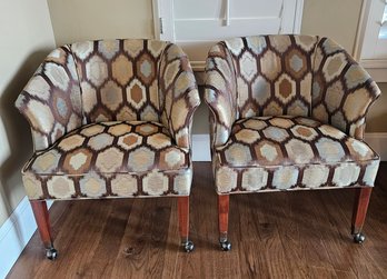 Pair Of Wheeled Dining Chairs #2