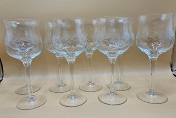 Eight Crystal Wine Glasses