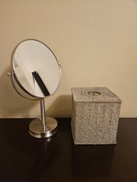 Bathroom Magnifying Mirror With Tissue Cover