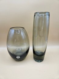 Holmgaard Glass Vases Signed Per Lutken