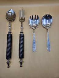 Two Pairs Of Salad Forks And Spoons