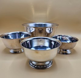 Four Silver Plated Pedestal Bowls