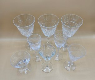 Variety Of Wine Glasses Including Crystal
