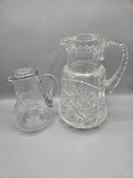 Etched Glass Pitchers