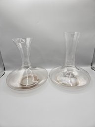 Two Glass Carafe Wine Decanters