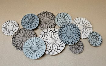 Multi Colored Metal Flower Wall Decor