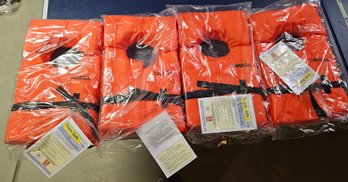 Four Brand New Orange Life Vest