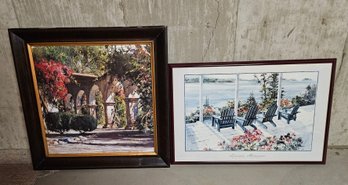 Two Floral Scene Framed Artwork