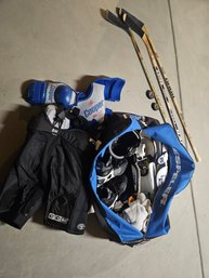 Men's Hockey Supplies In Travel Bag