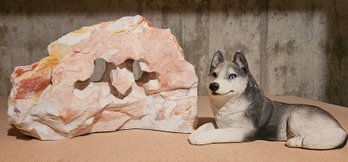 Sandstone Artwork With Sandicast Husky