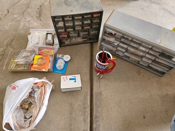 Miscellaneous Items With Nut/screws And Storage Containers