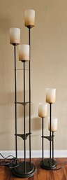 Pair Of Cathedral Style Faux Candles Lamps