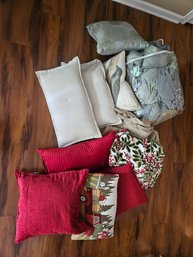 Throw Pillow And Blankets Lot