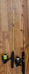 Pair Of Ice Fishing Poles With Lure Box #1